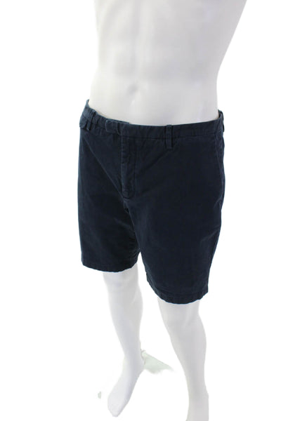 Michael Kors Mens Cotton Slim Fit Flat Front casual Shorts Blue Size 34