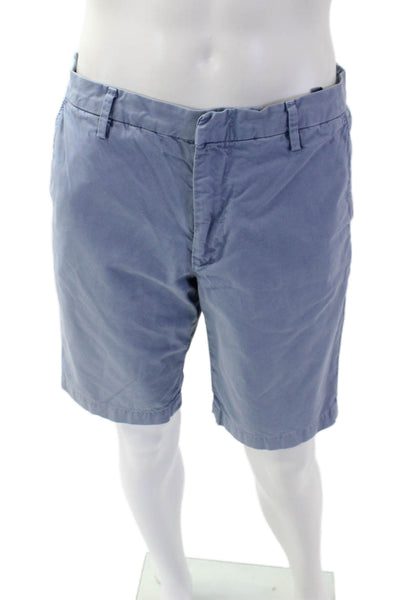 Vince Mens Cotton Flat Front Casual Chino Shorts Blue size 32
