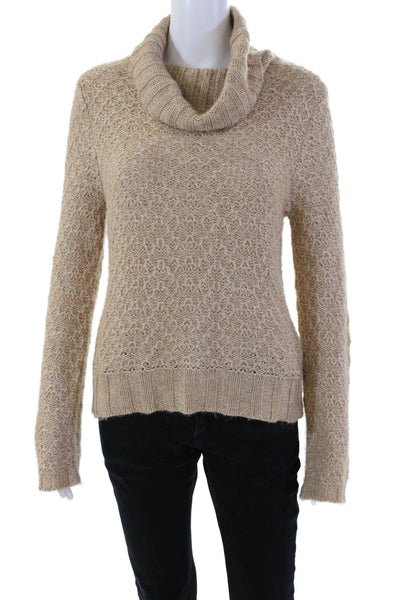 Peruvian Connection Womens Cotton Knitted Turtleneck Sweater Beige Size XS