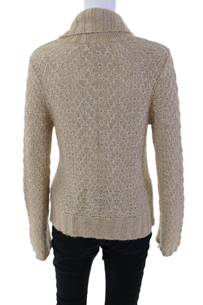 Peruvian Connection Womens Cotton Knitted Turtleneck Sweater Beige Size XS