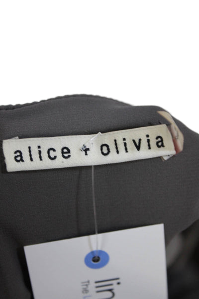 Alice + Olivia Womens Textured Sleeveless V-neck Colorblock Dress Black Size 02