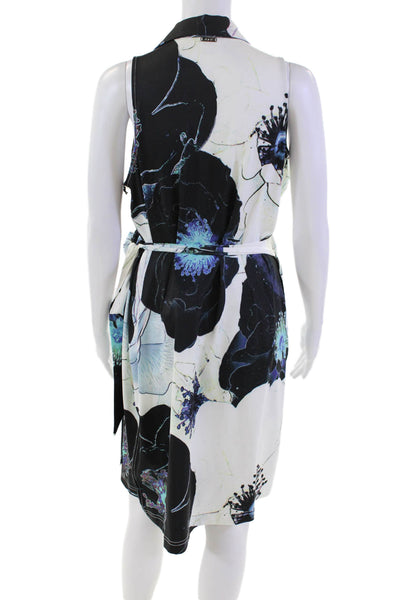 JoFit Women's Collared Sleeveless Two Piece Printed Wrap Dress Set Floral Size L