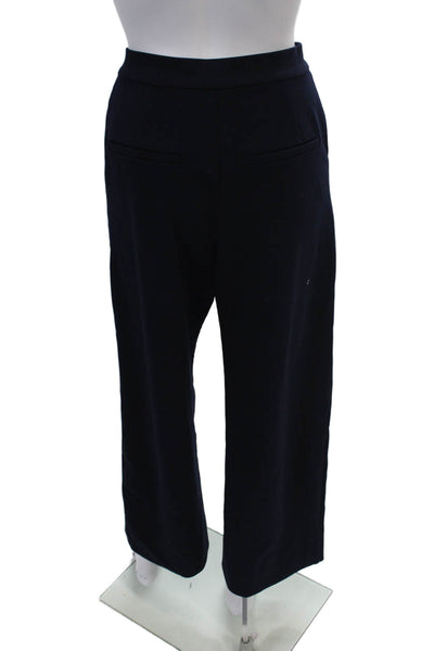 Kate Young Splendid Womens High Rise Wide Leg Pants Navy Blue Wool Size 4