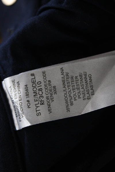 Kate Young Splendid Womens High Rise Wide Leg Pants Navy Blue Wool Size 4