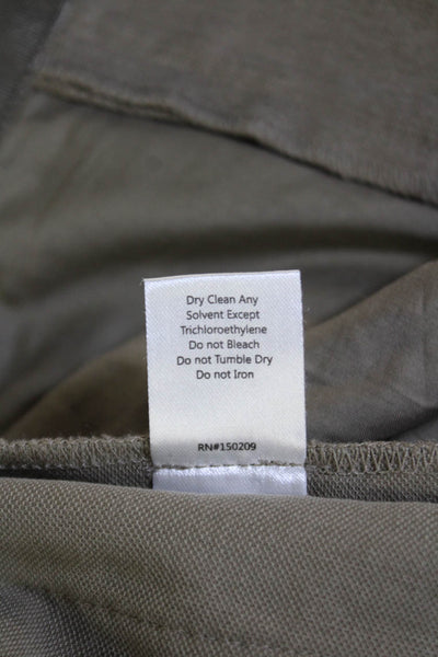 La Ligne Womens Textured Zip Button Wide Leg Side Knit Pants Green Size 04