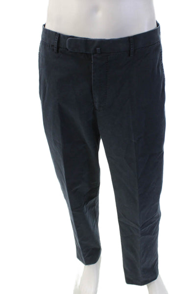 Peter Millar Mens Zip Textured Lined Straight Leg Casual Pants Navy Size EUR 34