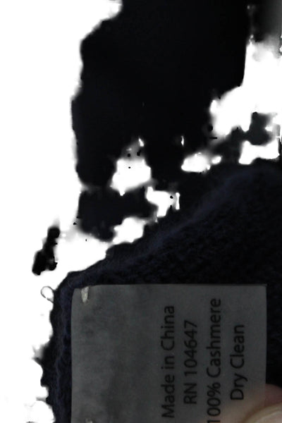 Kinross Cashmere Womens Cashmere Knit Ruffle Trim Sweater Vest Navy Size S