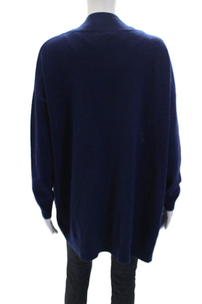 Kier + J Womens Cashmere Open Front Long Sleeve Cardigan Sweater Navy Size S