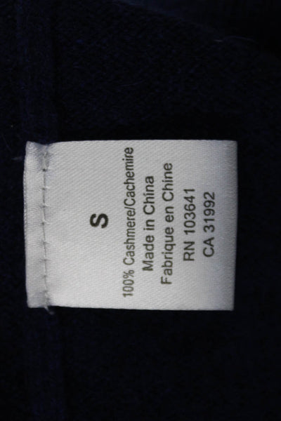 Kier + J Womens Cashmere Open Front Long Sleeve Cardigan Sweater Navy Size S