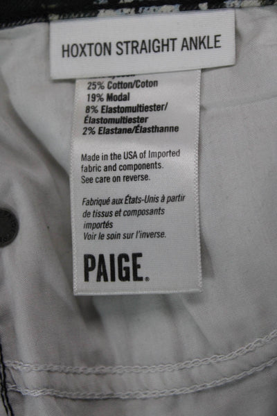 Paige Womens Cotton Floral Zippered Mid-Rise Skinny Jeans Black Size 27