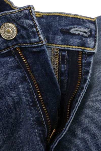 7 For All Mankind Womens Cotton Medium Wash Zippered Bootcut Jeans Blue Size 28