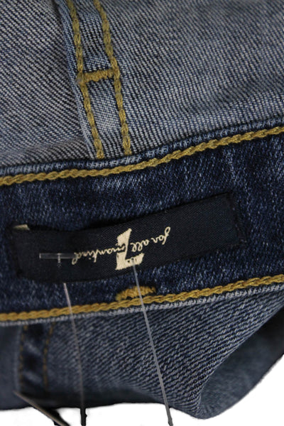 7 For All Mankind Womens Cotton Medium Wash Zippered Bootcut Jeans Blue Size 28