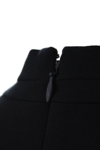 T Tahari Womens V-Neck Sleeveless Zip Up Mid-Calf Pencil Dress Navy Size 8