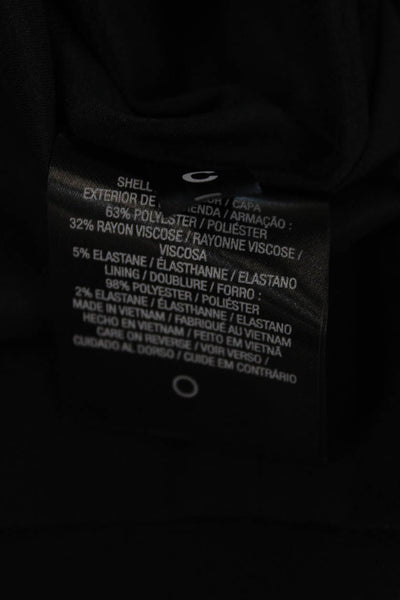 T Tahari Womens V-Neck Sleeveless Zip Up Mid-Calf Pencil Dress Navy Size 8