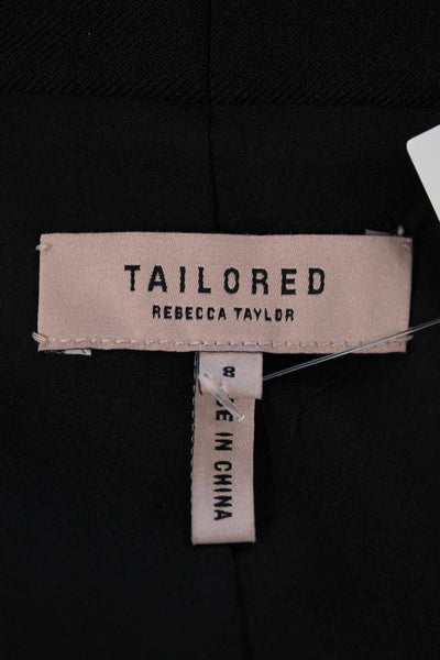 Tailored Rebecca Taylor Womens V-Neck 2 Pocket Sleeveless Jumpsuit Black Size 8
