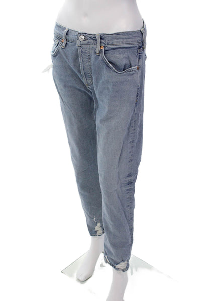 Citizens of Humanity Womens Cotton Blend Distressed Skinny Jeans Blue SIze 28