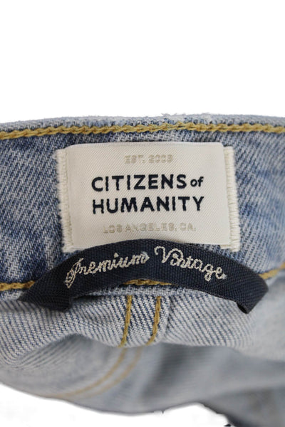 Citizens of Humanity Womens Cotton Blend Distressed Skinny Jeans Blue SIze 28