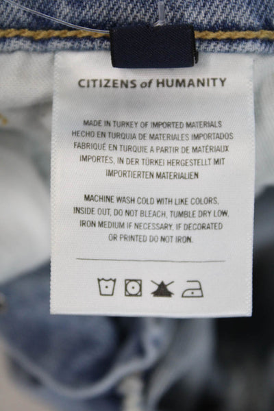 Citizens of Humanity Womens Cotton Blend Distressed Skinny Jeans Blue SIze 28
