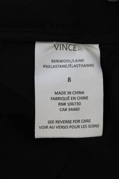 Vince Womens Wool Four Pocket Mid-Rise Tapered Pants Trousers Black Size 8