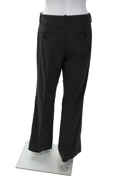 Theory Womens Wool Four Pocket Mid-Rise Flared Pants Trousers Gray Size 8