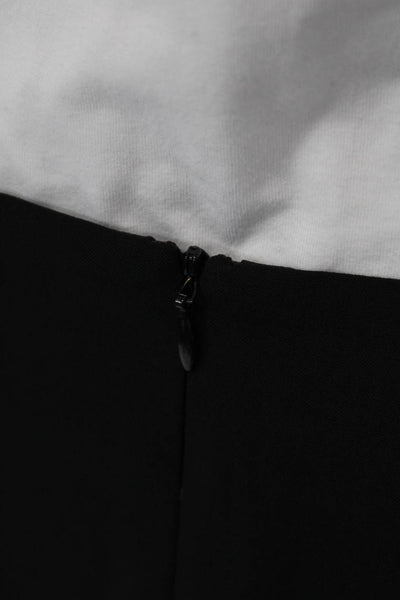 Theory Womens Unlined Wool Zip Up Knee Length Pencil Skirt Black Sz 6