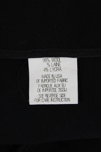 Theory Womens Unlined Wool Zip Up Knee Length Pencil Skirt Black Sz 6