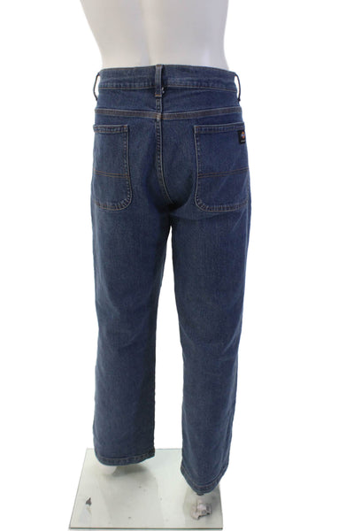 Dickies Mens Cotton Medium Wash Zippered Straight Denim Jeans Blue Size 36