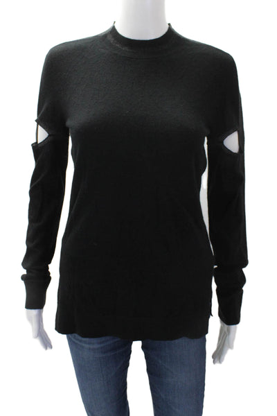 Amanda Wakeley Womens Cashmere Long Cut Out Sleeves Sweater Black Size Small