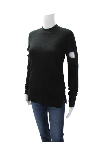 Amanda Wakeley Womens Cashmere Long Cut Out Sleeves Sweater Black Size Small