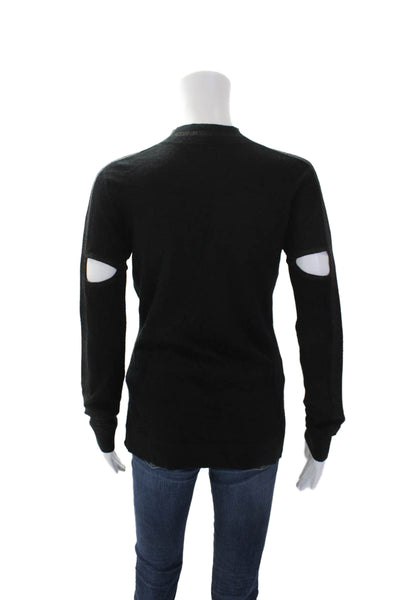 Amanda Wakeley Womens Cashmere Long Cut Out Sleeves Sweater Black Size Small