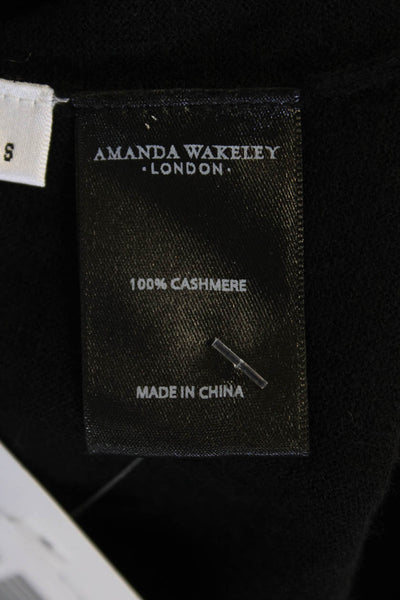 Amanda Wakeley Womens Cashmere Long Cut Out Sleeves Sweater Black Size Small
