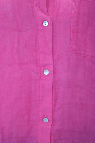 Rails Womens Long Sleeves Button Down Ellis Shirt Hibiscus Pink Cotton Size Larg