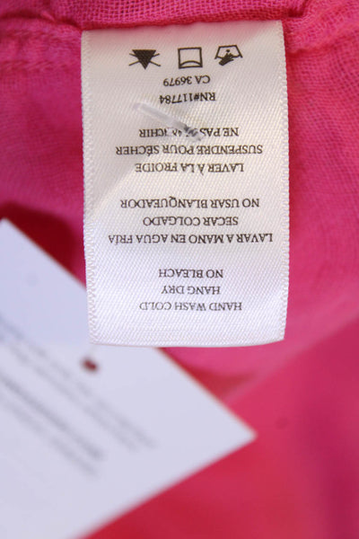Rails Womens Long Sleeves Button Down Ellis Shirt Hibiscus Pink Cotton Size Larg