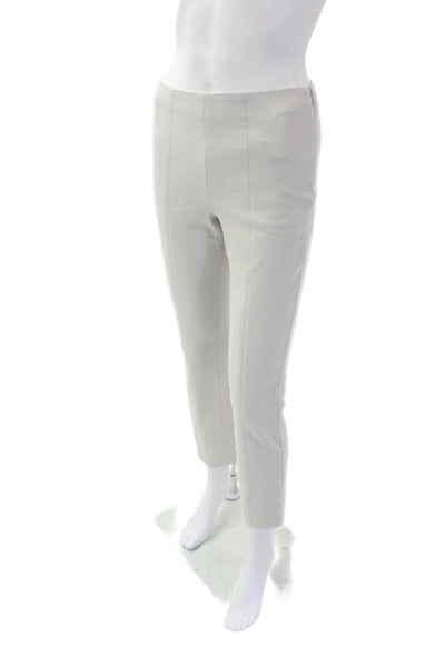 Vince Womens High Rise Slim Leg Pants Light Beige Cotton Size Small