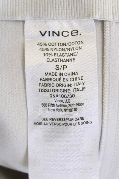 Vince Womens High Rise Slim Leg Pants Light Beige Cotton Size Small