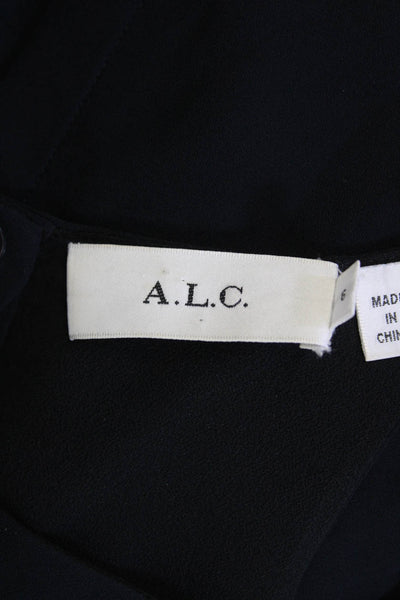 A.L.C. Womens Beaded Sleeveless V Neck Knee Length Tank Dress Black Size 6