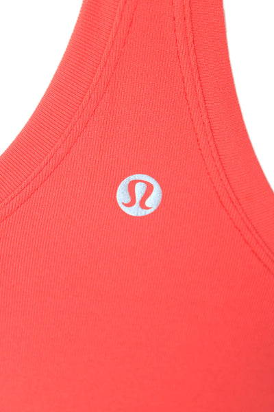 Lululemon Womens Sleeveless Racerback Athletic Tank Top Neon Orange Size S
