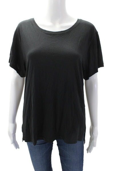 Lululemon Womens Cotton Round Neck Short Sleeve Basic T-Shirt Black Size M