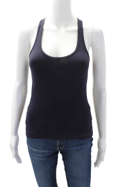 Lululemon Womens Round Neck Racerback Athletic Tank Top Dark Blue Size S