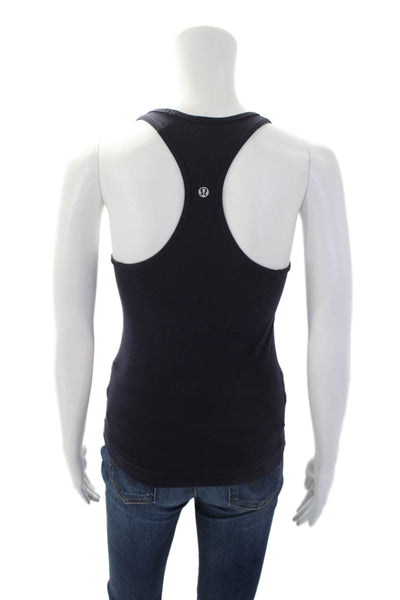 Lululemon Womens Round Neck Racerback Athletic Tank Top Dark Blue Size S