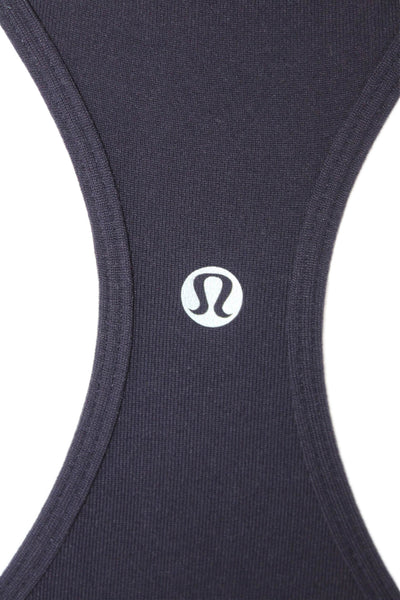 Lululemon Womens Round Neck Racerback Athletic Tank Top Dark Blue Size S