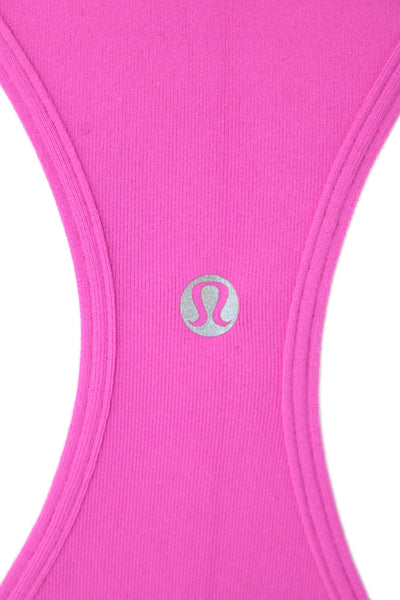 Lululemon Womens Racerback Round Neck Casual Athletic Tank Top Pink Size S