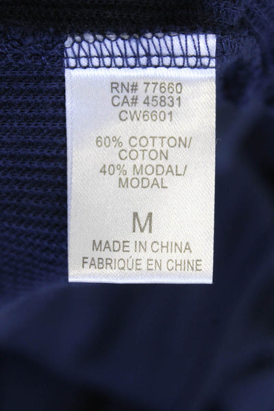 Chaser Womens Cotton Long Sleeve Open Backed Detail Top Dark Blue Size M
