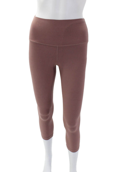 Lululemon Womens Stretch High Waisted Athletic Capri Leggings Blush Pink Size XS