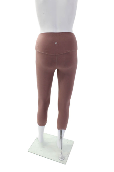 Lululemon Womens Stretch High Waisted Athletic Capri Leggings Blush Pink Size XS