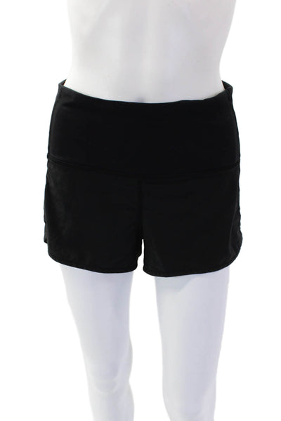 Lululemon Womens Lined Stretch Zippered Pocket Athletic Shorts Black Size S