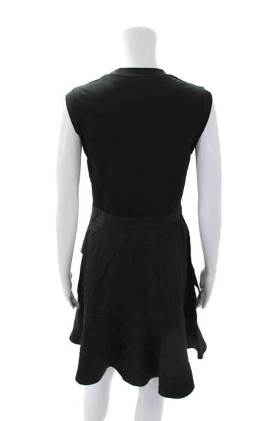 3.1 Phillip Lim Womens Round Neck Sleeveless Tiered Short Dress Black Size 04
