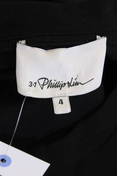 3.1 Phillip Lim Womens Round Neck Sleeveless Tiered Short Dress Black Size 04