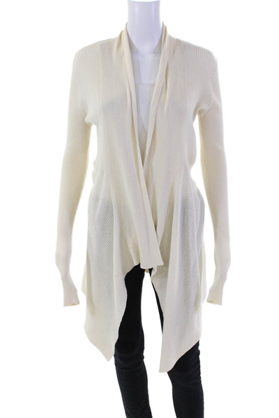 Cotton By Autumn Cashmere Women's Cotton Long Sleeves Cardigan Beige Size M