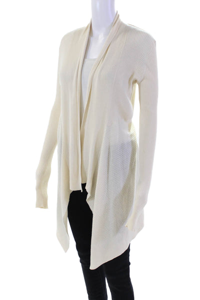 Cotton By Autumn Cashmere Women's Cotton Long Sleeves Cardigan Beige Size M